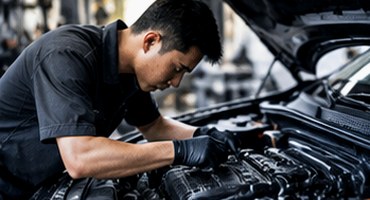 Engine inspection by a technician
